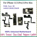 Working Main Board iPhone11 Pro Motherboard With Face ID Unlocked Logic Board Free Clean iCloud iphone 11 Pro Max Plate Bangladesh (New)