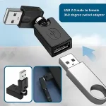 BackShell USB 2.0 Male To USB Female Adapter 360 Degree Rotation Angle Extension Cable Adapter Flexible USB 2.0 Converter USB 2.0 Male Bangladesh (New)