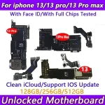 Free shipping Mainboard iPhone 13 13 pro max Motherboard With Face ID iCloud Unlocked Logic Board Chips Support replace Bangladesh (New)