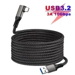 USB 3.2 Gen 2 Cable Elbow 10Gbps 3m 5m Oculus Quest 1/2 VR Link Cable USB Type A to Type C Fast Charging Camera Line Bangladesh (New)