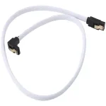 T73 50CM White SATA 3.0 III 7pin Right Angle Data Cable 6Gb/s SSD HDD Hard Disk Cord with Nylon Sleeving Enhanced Durability Bangladesh (New)