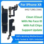100% Unlocked iPhone XR Motherboard Logic board with/NO Face ID Support update ios XR Free Clean iCloud chips MainBoard Bangladesh (New)