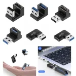 USB 3.0 Male to Female 90 Degree Right Angle Extension Adapter USB Upward Elbow Adapter 10Gbps Laptop PC Connector Converte Bangladesh (New)