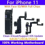 Working iPhone 11 NO/With Face ID Unlocked Free iCloud Motherboard With IOS System Update logic board All Tested Good plate Bangladesh (New)
