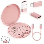 60W Multi Type C To USB C To Micro USB To Lighting Fast Charging Phone Cable Kit IPhone 14 13 15 Pro Data Cable Storage Box Bangladesh (New)