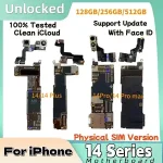 100% Tested SIM Version iPhone 14 Pro Max Motherboard With Face ID 14 Plus Unlocked Clean iCloud Logic Board Mainboard Bangladesh (New)