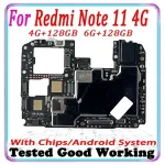 100% Original Unlocked Mainboards Xiaomi REDMI note 11 4G Motherboard Main Circuits Board 256GB 512GB REDMI note 11 4G Bangladesh (New)