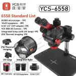YCS 6558X Ultra HD Trinocular Microscope with Large Base 6.5 58 Zoom 4K Camera Mobile Phone PCB Welding Microscope Tools Set Bangladesh (New)