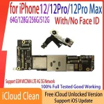 iCloud Unlocked Motherboard iPhone 12 Pro Max Mainboard with Face ID 256gb Logic board No iCloud Account Circuit Plate Bangladesh (New)