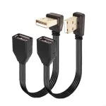 Super Flat flexible USB 2.0 A Male to Female 90 Angled Extension Adaptor cable USB2.0 male to female right/left/down/up Bangladesh (New)