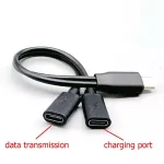 USB Type C Multiple Splitter Adapter OTG Data Transfer 2 Port USB Power Charging Hub Cable Connector Adapter Bangladesh (New)