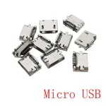 10 5Pin Micro USB Type B Female SMD Soldering Port Jack Tail Socket Android Phone Data Connector Repair Replacement Bangladesh (New)
