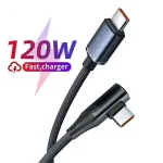 120W Fast Charging Type C To Type C 90 Degree Cable 6A USB C To Type C PD Charging Wire USB C To USB C Quick Charging Data Cord Bangladesh (New)