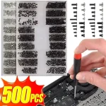 500 18Size Laptop Notebook Tiny Computer Replacement Electronic Screws Assortment Repair Kit Flat Head Mini Screw Set Bangladesh (New)