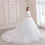 Best Selling 2026 Long Sleeve V Neck Lace Wedding Dress