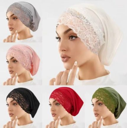 Malaysian Style Lace Hijab Cap, Breathable Undercap