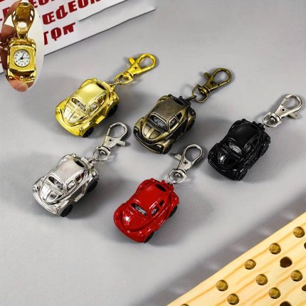 Flip up car keychain watch, couple keychain watch