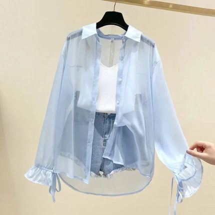 Smvp Chiffon Blouses for Women Summer Thin Loose