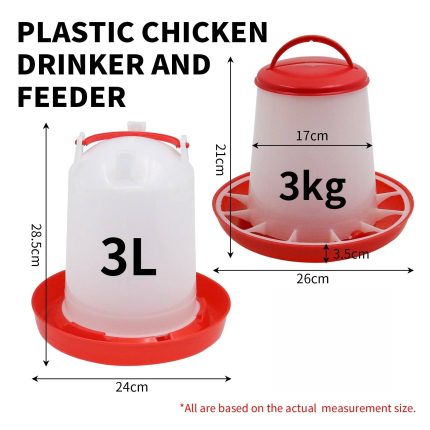 3kg+3L Poultry Feeder And Waterer Water Food Dispenser