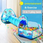 3 in 1 Portable Children's Tent Toys Camping Tent Kids Ball Pool for Children Play House Crawling Tunnel Outdoor Pop-up Tents