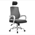 Executive Office Chair White Body [V-MESH] with Headrest good quality