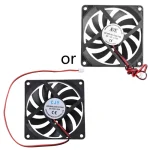 12V 2-Pin 80x80x10mm PC Computer CPU System Heatsink Brushless