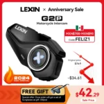 2023 New Lexin G2 Motorcycle Intercom Helmet Bluetooth Headsets,Handsfree Communicator Up