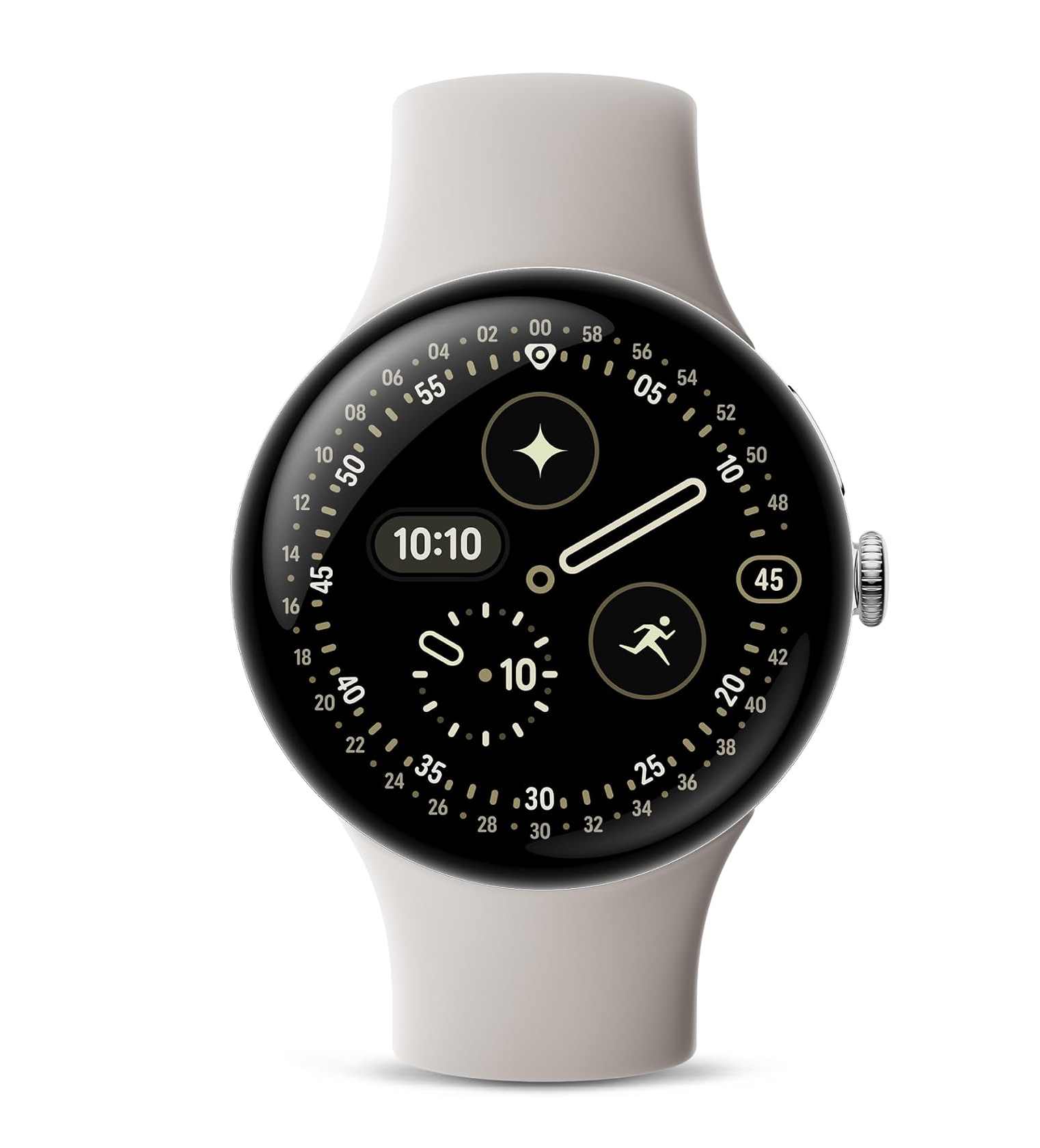 Google Pixel Watch 4 (45mm) - Smartwatch - Porcelain Active Band - Wi-Fi | Android smartwatch, heart rate, fitness, and sleep tracking, 30-hour battery, Gemini built in, water resistant Google Pixel Watch 4 (45mm) - Smartwatch - Porcelain Active Band - Wi-Fi | Android smartwatch, heart rate, fitness, and sleep tracking, 30-hour battery, Gemini built in, water resistant