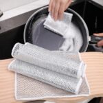 12 Pcs Magic Cleaning Cloth Kitchen Dishwashing Towel Metal Steel Wire Cleaning Rag For Dish Pot Cleaning Tools – NR Mart – Dish Cloth & Towels