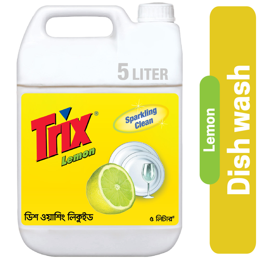 99670e809fea4daf402920fdbed7a31c Trix Dishwashing Liquid 5L Mega Refill Super Saver Pack with Lemon Fragrance for Scratch-Free Sparkling Clean Dishes, removes grease stains with power-rich thick foam - Image 1