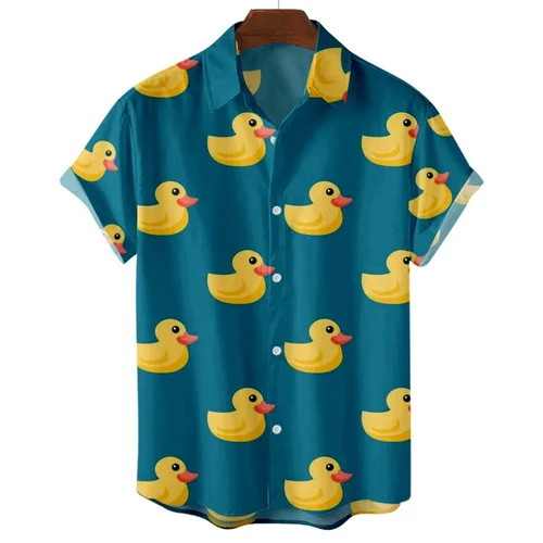Duck-3d-Print-Summer-Beach-Shirt-Men-Floral-Fashion-Hawaiian-Casual-Short-Sleeve-Single-Breasted-Imported.jpg_500x500xz.jpg_ Duck 3d Print Summer Beach Shirt Men Floral Fashion - Image 1