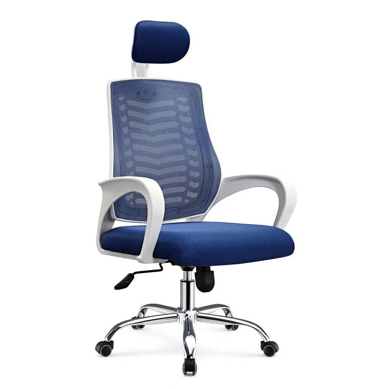 FF-EC-07ss-whiteampblue-Smart-Office-Manager-chair-with-Headrest-V-Mesh.jpg Smart Office Manager chair with Headrest (V-Mesh) - Image 1