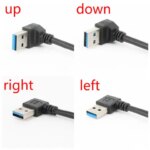 20cm USB 3.0 Right / Left /Up/Down Angle 90 Degree Extension Cable Male To Female Adapter Cord USB Cables Extension Cord (New)