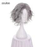 ccutoo 35cm Monte Cristo Edmond Fate Grand Order FGO Avenger Grey Curly Synthetic Hair Cosplay Wig Halloween Costume Wig (New)