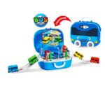 Korean Anime Tayo the Little Bus Parking Lot Garage City Bus Station Bag Box Model with 2 Mini Tayo Car Kids Birthday Gift (New)