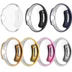 Plating Class Case for Google Pixel Watch 3 2 1 Tempered Glass Full Coverage Screen Protector Smart Watch Shell for Pixel Watch (New)