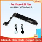 100% Fully Tested Logic Board iPhone 8 8 Plus Motherboard With Touch ID Unlocked Mainboard Clean iCloud Support Update Bangladesh (New)