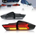 For Honda City Taillight 2014-2019 Modified Audi Style LED Rear Tail Light Dynamic Turn Signal DRL Car Lamp Accessories (New)