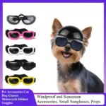 Pet Accessories Cat Dog Glasses Motorcycle Helmet Goggles Windproof Sunscreen Accessories Small Sunglasses Props Outdoor Biking (New)
