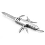 Utility Knife 11-in-1 Pocket Knife with Screwdriver Stainless Steel Bottle Opener Wood Saw Scissors Outdoor Emergency Tool (New)