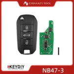 KEYDIY KD NB47-3 Universal Flip Remote Key 3 Buttons Compatible with Peugeot Type (New)