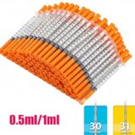 20/50/100pcs 1ml 0.5ml 30G Pet Animal Dog Cat Disposable Syringe Plastic Veterinary Syringe With Needles Medical Supplies (New)