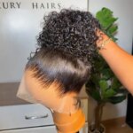 Kinky Curly 13X4X1 Full Soft HD Lace Frontal Synthetic Wig For Black Women Preplucked With Baby Hair Mother Gifts Free Gifts (New)