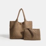 Large size womens tote bag Womens fashion bags 2024 Hot product Neoprene material womens hand-woven bag Large volume Tote bag (New)