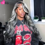 613 Black Highlights Lace Frontal Human Hair Wig 13x6 Brazilian Remy Hair 5x5 Lace Closure Wigs for Women Fast Shipping Elia (New)