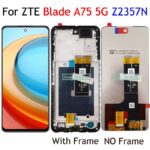 6.6 Inch Black For ZTE Blade A75 5G Z2357N LCD Display Touch Screen Digitizer Panel Assembly Replacement / With Frame Price in Bangladesh. 