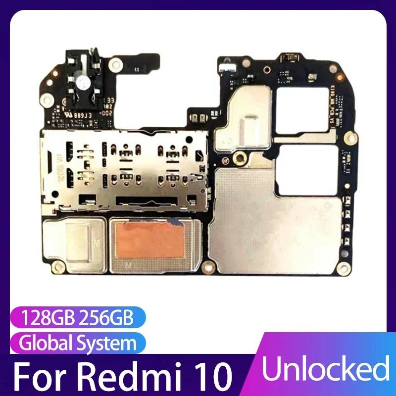 64GB 128GB Motherboard For Xiaomi RedMi 10 Unlocked Logic Board Main Circuits Board With Full Chips Android System