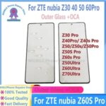 Front Screen Glass + OCA glue ZTE Nubia Z50 Z60 Ultra Z30 Z40 Z40S Z50S Z60S Pro Outer LCD Display Touch Panel Replacement Bangladesh (New)