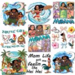 Moana Princess Hei Hei Maui ron on Transfers Heat transfer Stickers for Clothes Thermal Patches on Tshirts (New)