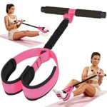 Upgraded Durable Pedal Resistance Band Handle Thickened Latex Tube and Soft Foam Fabric Foot Pedal for Abdominal Waist Arm Core/Abs Leg Physical Therapy Sit-Up Exercise Equipment (New)